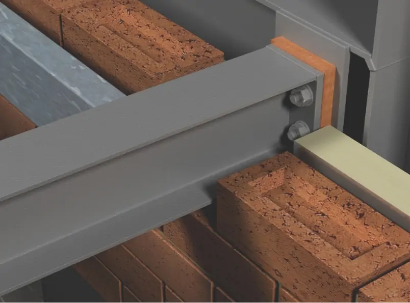 Balcony structure with grey thermal break integration